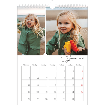Fotokalender A4 — Øyeblikksbilder og skrift