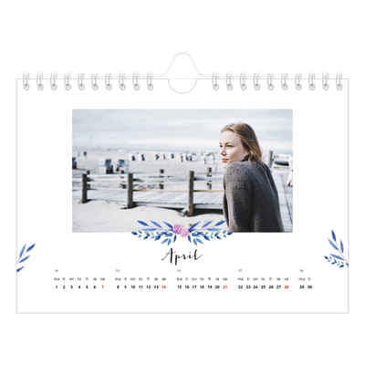Fotokalender A5 — Blomsterillustrasjoner [April]