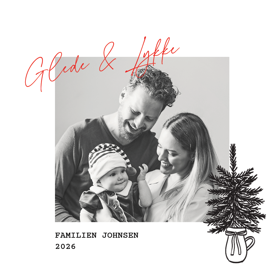 Fotokort — Furu på vinterhvitt