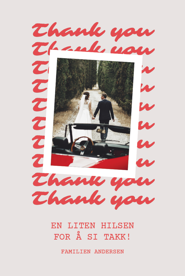 Takkekort — Signert trykk