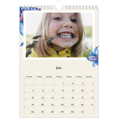Fotokalender A4 (20 x 30 cm) — Malte blomster [kalender-forside]