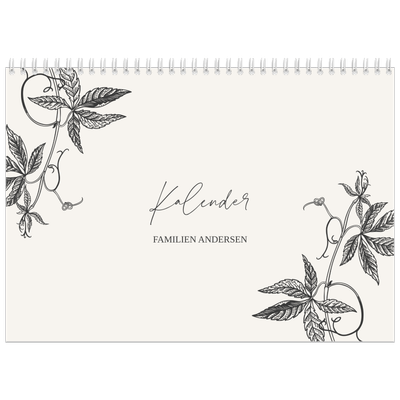 Fotokalender A4 dobbel (30 x 40 cm) — Blekk & blomst [kalender-forside]