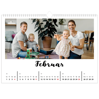 Fotokalender A3 — Håndskrevet [Februar]