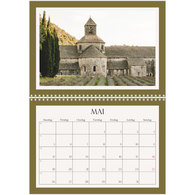 Fotokalender A4 dobbel (30 x 40 cm) — Klassiske farger [kalender-forside]