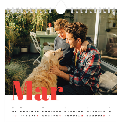 Månedskalender kvadratisk — Et fantastisk år [Mars]