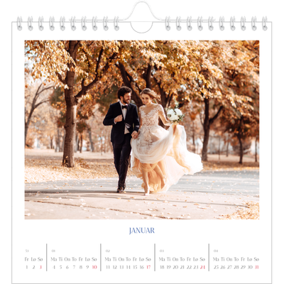 Månedskalender kvadratisk — Klassisk kobolt [Januar]