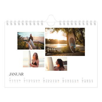 Fotokalender A5 — Surfing i solnedgang