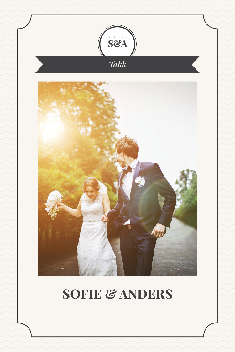 Takkekort — Stempel med initialer