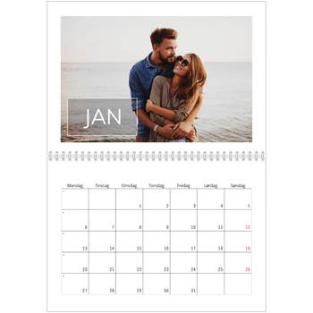 Fotokalender A4 dobbel — Överlägg för datumruta
