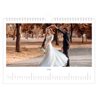 Fotokalender A4 — Klassisk kobolt [Mai]