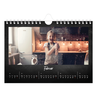 Fotokalender A5 — Tavle bakgrunn [Februar]