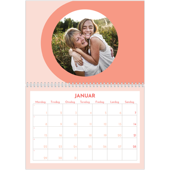 Fotokalender A4 dobbel — Rosa kalender