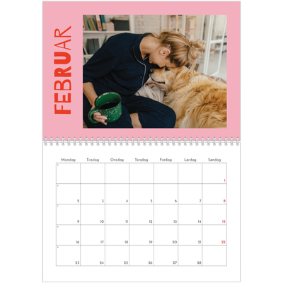 Fotokalender A4 dobbel (30 x 40 cm) — Fargerik kalender [Februar]