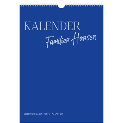 A3 Månedskalender — Klassisk kobolt [kalender-forside]