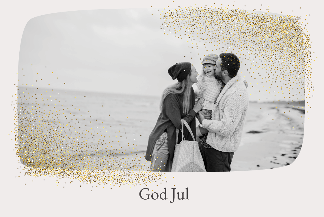 Fotokort — Prikkete gulldekor