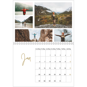 Fotokalender A4 dobbel — Håndskrevet måned
