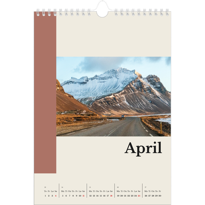 Fotokalender A4 (20 x 30 cm) — Verdens severdigheter [April]