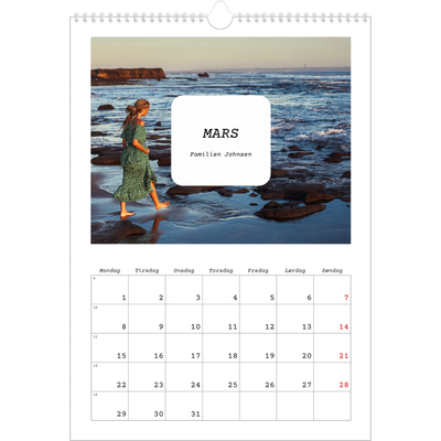A3 Månedskalender — Den fulle historien [Mars]