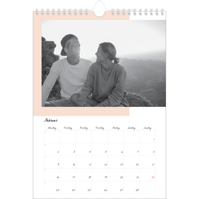 Fotokalender A4 (20 x 30 cm) — Fargerike rammer [Februar]