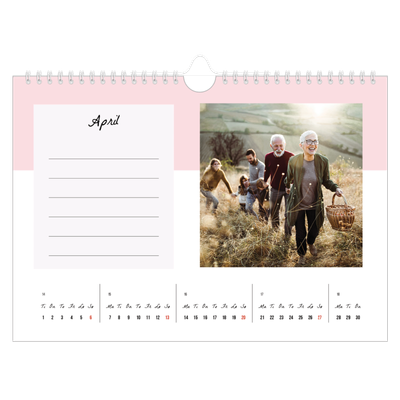Fotokalender A4 — Kalender med "To do"-liste [April]