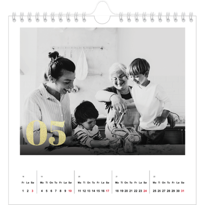 Månedskalender kvadratisk — Glitter tall [kalender-forside]