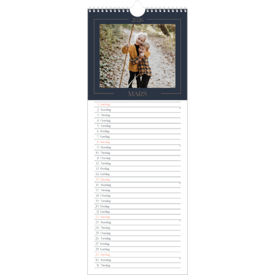 Fotokalender smal  — Prøyssisk blå [Mars]