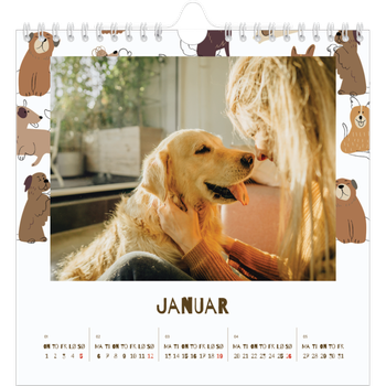 Fotokalender Kvadratisk — Leken valp