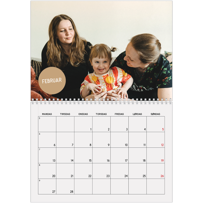 Fotokalender A4 dobbel (30 x 40 cm) — Fotoklistremerke [Februar]