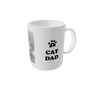 Kopp med bilde — Cat dad - hvit