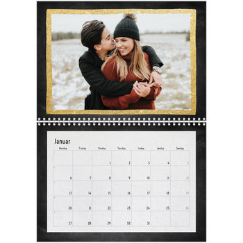 Fotokalender A4 dobbel — Rammer med glitter