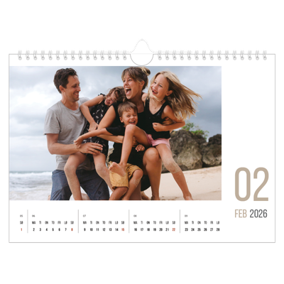 Fotokalender A4 — Tall for måned [Februar]