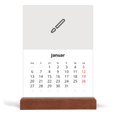 Bordkalender med trestativ - Stående — Design selv [Januar]