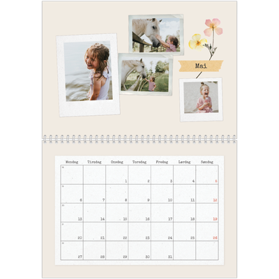 Fotokalender A4 dobbel (30 x 40 cm) — Vintage scrapbooking [kalender-forside]