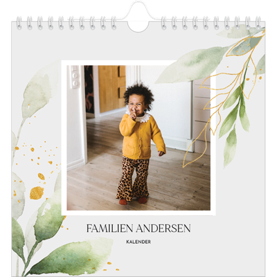 Månedskalender kvadratisk — Naturlig akvarell [kalender-forside]