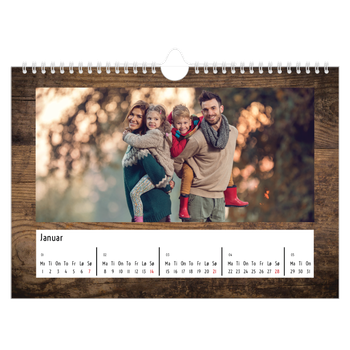Fotokalender A4 — Paneler i tre