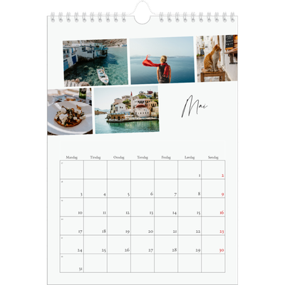 Fotokalender A4 (20 x 30 cm) — Byferie (hvit) [Mai]