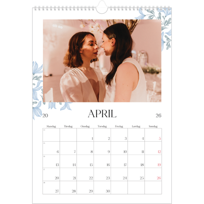 A3 Månedskalender — Elegant blomstret [April]