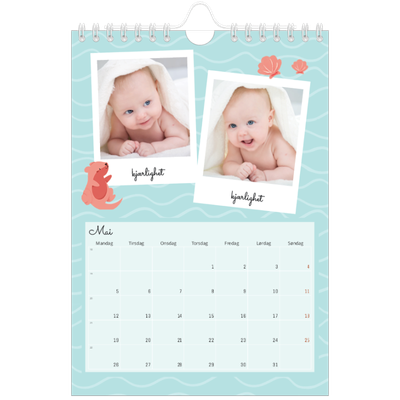 Fotokalender A5 — Søte dyr [kalender-forside]
