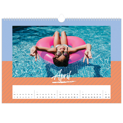 Fotokalender A3 — Fargerik kalender [April]