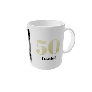 Kopp med bilde — Glitter tall 50