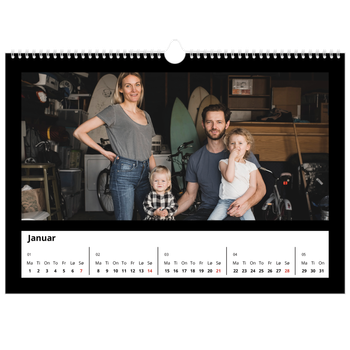 Fotokalender A3 — Svart ramme