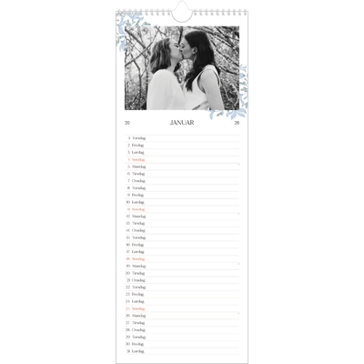 Fotokalender smal  — Elegant blomstret [Januar]