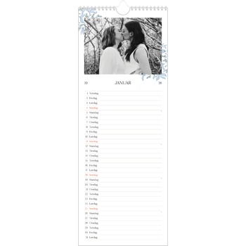 Fotokalender smal (15 x 40 cm) — Elegant blomstret