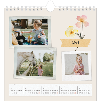 Månedskalender kvadratisk — Vintage scrapbooking [kalender-forside]