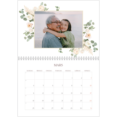 Fotokalender A4 dobbel (30 x 40 cm) — Bohemsk stil [Mars]