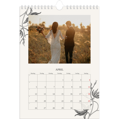 Fotokalender A4 (20 x 30 cm) — Blekk & blomst [April]