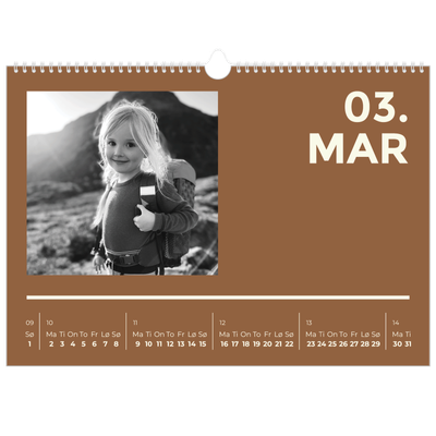 Fotokalender A3 — Moderne og dristig [Mars]
