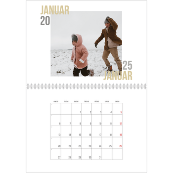 Fotokalender A4 dobbel — Dublett tekst