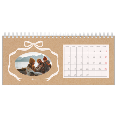 Bordkalendere — Ramme med sløyfe [April]