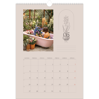 A3 Månedskalender — Enkel botanisk [kalender-forside]